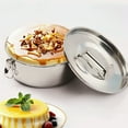 thumbnail image 2 of Stainless Steel Flan Pan with Lid – 80oz Flanera Mold for Baking Custard, Pudding & Flan – Round Tart Pan Compatible with 8/10/12qt Pots – Oven Safe Dessert Dish, Durable Bakeware for Cupcakes & Cake, 2 of 16