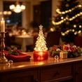 thumbnail image 6 of Mini Christmas Tree Table Lamp LED Night Light, Small Xmas Desktop Ornament for Window Sill Fireplace Holiday Decor, Plastic, Warm White Glow, Gift Box Base, 6 of 6