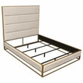 thumbnail image 4 of Nova Lifestyle Empire Eastern King Bed in Sand Fabric with Hand brushed Gold Metal Frame, 4 of 9