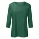 thumbnail image 3 of Top de manga tres cuartos con cuello en V para mujer, estilo casual y moderno, para el verano - Material de poliéster, ligero y transpirable - Para el día a día, actividades al aire libre y fiestas, 3 of 3