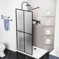 thumbnail image 4 of Goodyo 34" X 72" Walk-in Shower Door, Frosted Tempered Glass Shower Screen , Matte Black Framed Fixed Panels, 4 of 7