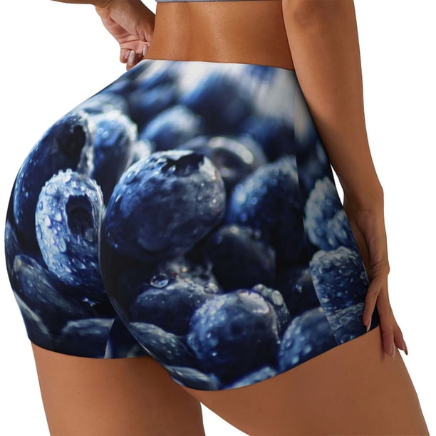 Fotbe Blueberry Shorts Sin Costuras – Shorts Deportivos de Cintura Alta para Mujer, Elásticos para Gimnasio, Yoga, Running o Ciclismo-Medium