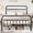 Black, variant on Einfach Twin Size Heavy Metal Bed with Vintage Headboard Pattern, Black