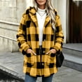 thumbnail image 5 of Brnmyaeo Womens Plaid Sherpa Jacket Casual Button Down Fuzzy Fleece Flannel Jacket with Pockets Oversized Long Hooded Warm Teddy Coat, 5 of 7