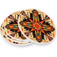 thumbnail image 3 of Coolnut Indian Geometric Pattern Coaster, Drinks Round Absorbent Stone Set with Ceramic Stone and Cork Base, Tabletop Protection Mats and Cups Place for 4PCS Home Decor, 3 of 6