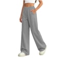 thumbnail image 5 of BXJX Girls Sweatpants Size 10-12 T, Elastic Waist Drawstring Straight-leg Casual Kids Athletic Pants Gray, 5 of 9
