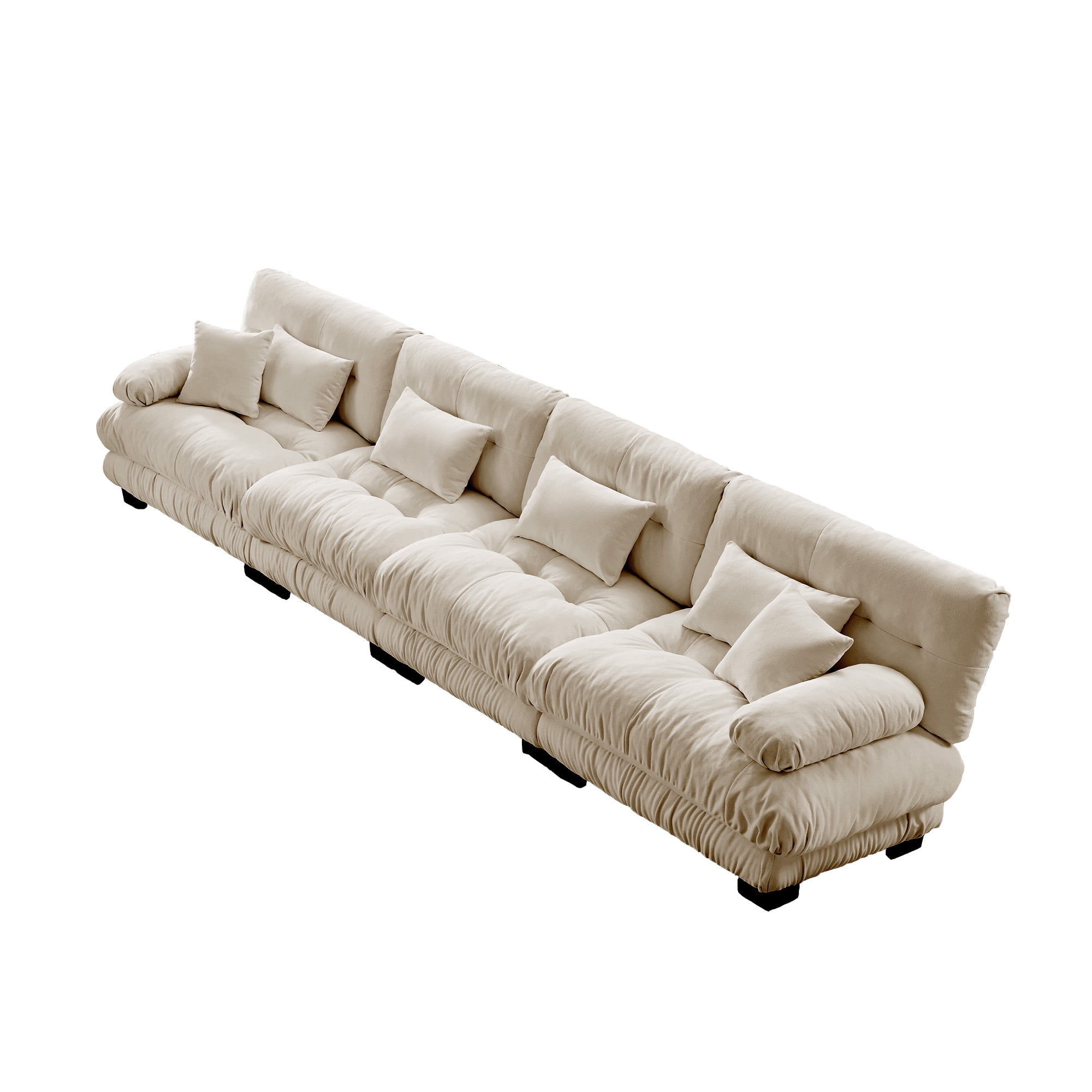 Gewnee White Chenille Cloud Couch 2 Seater Sofa for Living Room