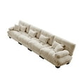 thumbnail image 4 of Gewnee White Chenille Cloud Couch 2 Seater Sofa for Living Room, Chenille 2 - Seat sofa with 2 Lumbar pillows and 2 throw pillows,, 4 of 14