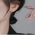 thumbnail image 3 of Sterling Silver CZ Black Heart Hoop Earrings for Women Teens Small Love Huggie Hoop Earrings Drop Valentines Day Earrings, 3 of 12