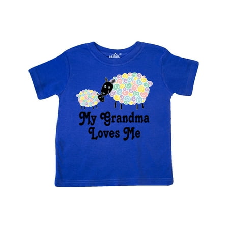 

Inktastic My Grandma Loves Me Sheep Lamb Childs Gift Toddler Boy or Toddler Girl T-Shirt