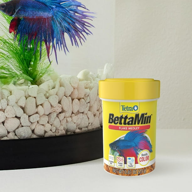 Tetra BettaMin Flake Medley for Betta Fish, Complete Color-Boost