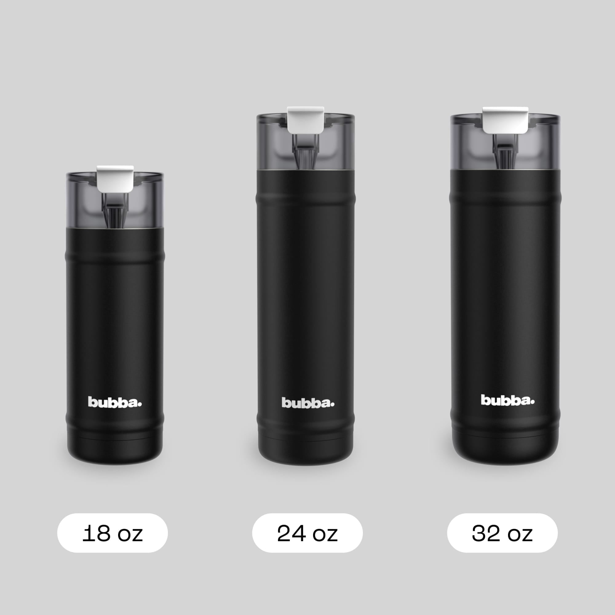 Bubba 24oz DualSip Insulated Stainless Steel Water Bottle with Straw & Sip Lid, Office Siren Black
