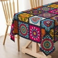 thumbnail image 5 of Mandala Bohemia Tablecloth Rectangle Colorful Table Cloth for Indian Holiday Party Decoration Hippy Boho Home Kitchen Decor-60×84 inch, 5 of 5
