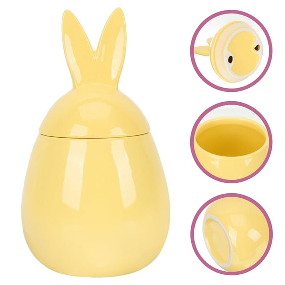 Masteelf  Cookie Jars Ceramic Rabbit Sealed Easter Tea Powder Storage