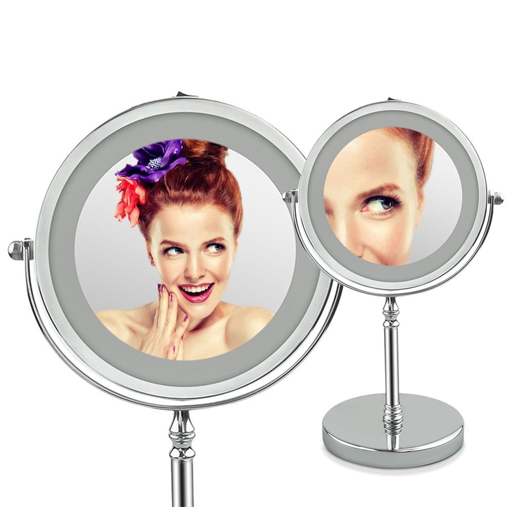 Miroir De Maquillage Rotatif 360° - Double Face (normal + Grossissant) - Design Transparent - Portable Pour Voyages - 8