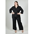 thumbnail image 1 of Conjunto de lino manga 3/4 Roman Fashion /Tallas Extras, 793 (Negro) negro 42, 1 of 6