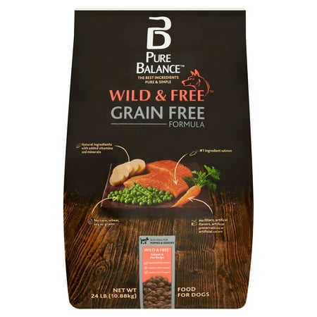 Pure Balance Wild & Free Grain Free Formula Salmon & Pea Recipe Food for Dogs, 24 (Best Way To Switch Dog Food)