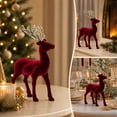 thumbnail image 5 of Cififendec Christmas Flocked Reindeer Tabletop Figurine, 8.7" x 5.3", Glitter Antler Decor Statue for Mantel Display, 5 of 6