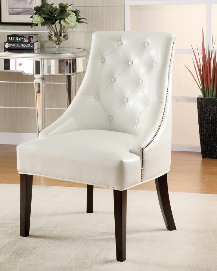 Casual White Accent Lounge Chair, White Accent Chairs Living Room