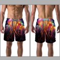 thumbnail image 3 of luoweisi Men's Beach Shorts Quick Dry Swim Trunks with Mesh Lining Colorful Jellyfish 2XL, 3 of 5