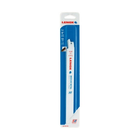Straight Back Reciprocating Blade - Lenox 8 in. Bi-Metal Reciprocating Saw Blade 18 TPI 5 pk