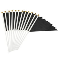Uxcell 8x3 Inch Mini Pennant Flags, 25 Pcs Small Handheld Flag for DIY Celebration Sports,Black