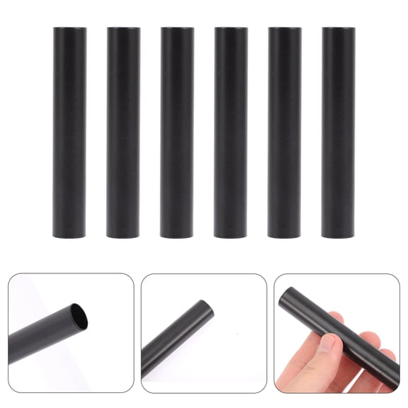 IMIKEYA 6Pcs Black Candle Chandelier Flanging Sleeve Iron Lamp Holder Tube Replacement