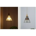 thumbnail image 5 of FSLiving Remote Control Hanging Pendant Light with 15ft Plug-in UL Cord Brass Finished E26 Socket Tiffany Macaron Cone Glass Lamp Dimmable Color Changing Timing Lamp for Dining Table - 1 Light, 5 of 10