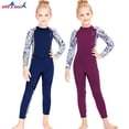 thumbnail image 2 of Greeniant Trajes de neopreno para niños y niñas, traje de buceo a prueba de frío, pantalones de manga larga gruesos, traje de baño para jóvenes, Deportes acuáticos azul marino S Greeniant OD003675-06, 2 of 6