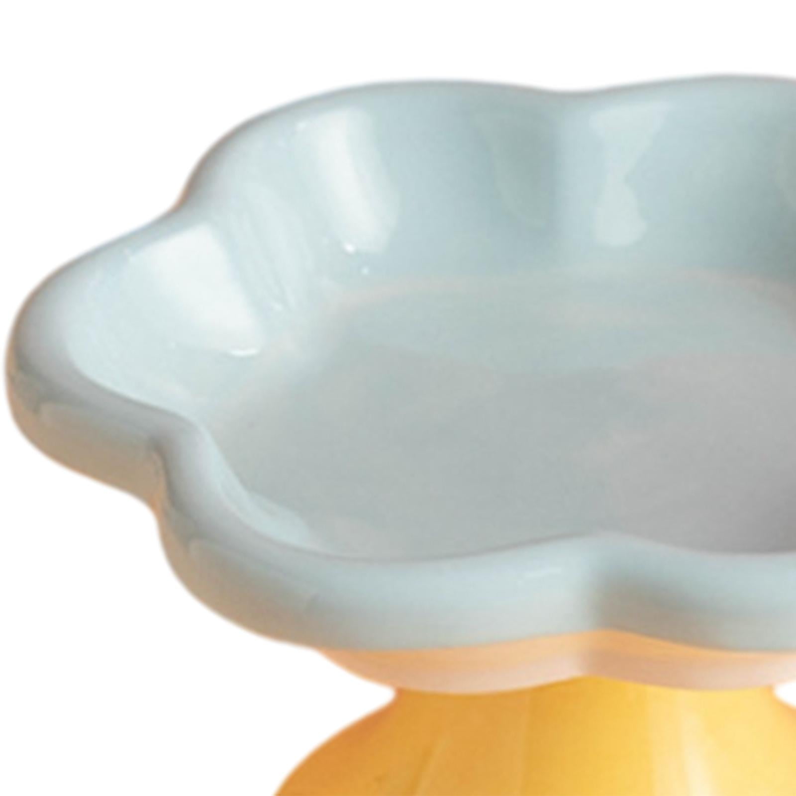 Gazechimp Ceramic Raised Cat Bowls Food Feeding Cat Feeding Bowls for Small Medium Dog Blue