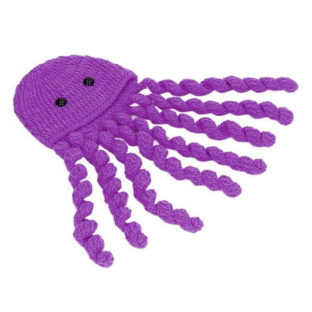 

Baby Photography Hat Fun Comfortable Touch Handcrafted Easy To Wear Baby Photography Knitted Hat For Daily Wear For Infants Purple