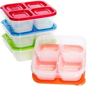 EasyLunchboxes Bento Snack Boxes - Reusable 4-Compartment Food Containers for School, Work and Travel, Set of 4, Classic