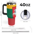 thumbnail image 2 of Lithuania Flag Lithuanian Emblem Tumbler with Handle and Straw 40 oz Stainless Steel Leakproof Travel Coffee Mug Car Cup Vacuum Water Bottle 40oz, 2 of 8