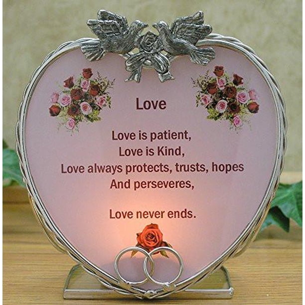 Love Candle Holder Love Is Patient Love Is Kind Poem Printed on a