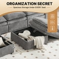 thumbnail image 5 of HOMYEDAMIC Modular Sofa U-Shaped, Chenille Fabric Small Space Couch, Comfortable Apartment Living Room sectional Sofa with 2 Pillows 129”, 5 of 8