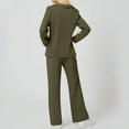 thumbnail image 3 of Fall Outfits for Women 2025 2 Piece Lounge Sets Long Sleeve Sweatshirt and Wide Leg Pants Tracksuits Casual Sweatsuit Army Green M, 3 of 4