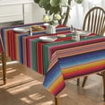 thumbnail image 3 of Mexico Tablecloth 60x84 Inch Rectangular, Cinco De Mayo Fiesta Colorful Stripes Washable Table Cover for Party Picnic Dinner Decor, 3 of 6