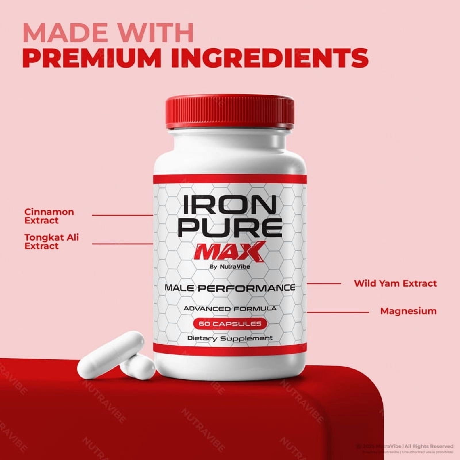(3 Pack) Iron Pure Max – Original IronPure Max Capsules with a Natural Daily Blend for Energy & Wellness |Clean, Gentle, Easy-to-Swallow Pills (180 Capsules)