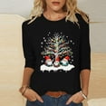 thumbnail image 2 of qelini Womens Christmas Shirts 3/4 Sleeve Xmas Trees Print Pullover Tops Crewneck Tunic Casual Holiday Blouses, 2 of 5