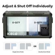 ICECO VL75 ProD Portable Freezer Fridge with AC/DC, 75L Dual Zone 12V Car Fridge Powered by SECOP, 0℉ to 50℉, Electric Cooler for Car, Camping and Home Use [Olive Green Special Edition]