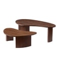 thumbnail image 2 of 2-Piece Modern Irregular Shape Coffee Table Set for Living Room,Easy Assembly Nesting Coffee Tables, End Side Tables for Living Room Office,Walnut Color, 2 of 9