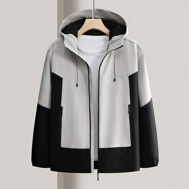 LOVZFMLL Jackets for Men Man Solid Color Three Prevention Cottoning Climbing Wear As One Down Intensification Warm Outdoor