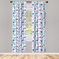 thumbnail image 2 of Ambesonne Animal Theme Curtains, Flamingo with Monstera, Pair of 28"x95", White Pale Blue and Baby Pink, 2 of 3