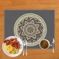 thumbnail image 4 of 2024 Placemat Mandala Flower / Hand of Fatima Print Table Mats for Dining Table Coasters Linen Coffee Cup Pads Kitchen, 4 of 6