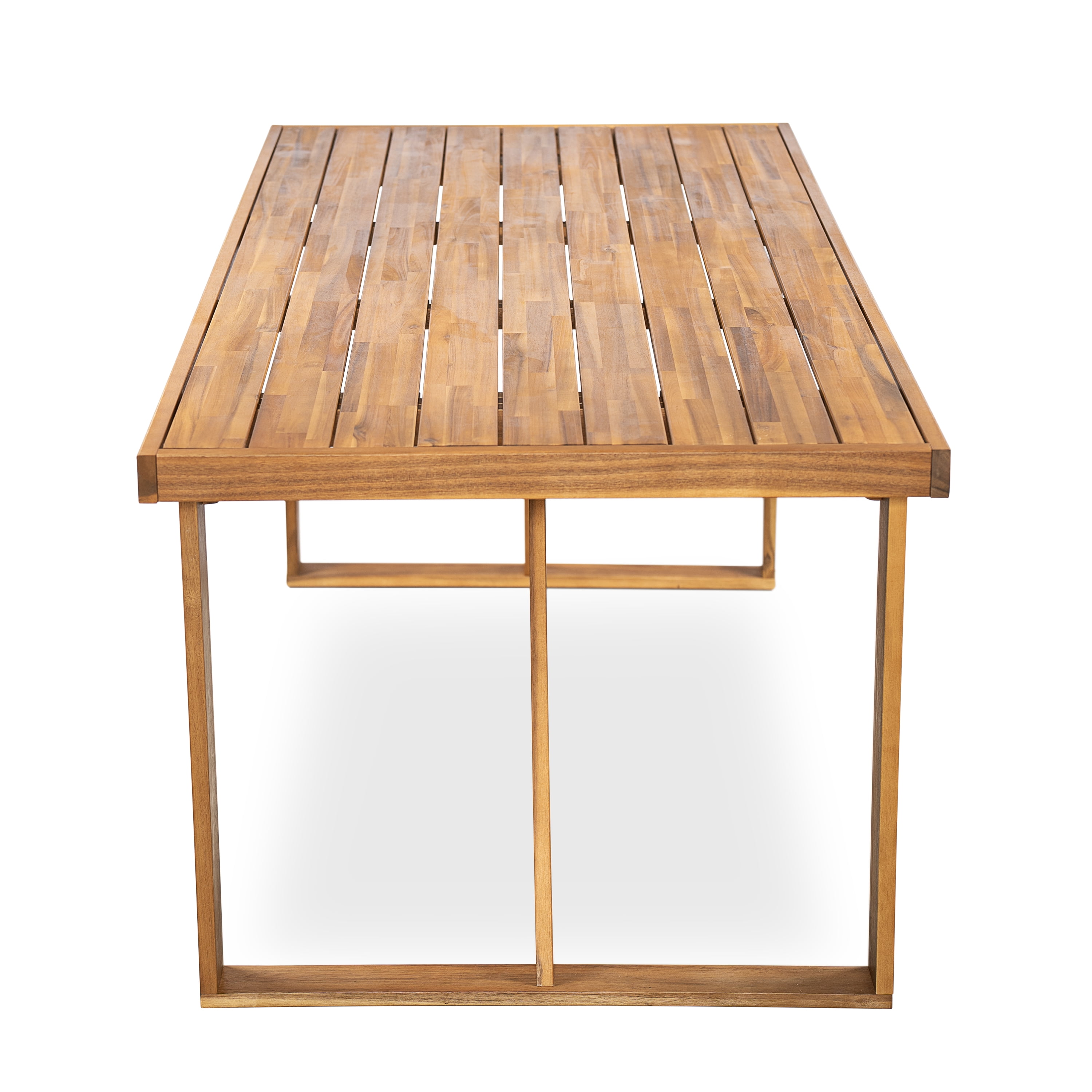 Round Dining Table, 67 Inch Outdoor Acacia Wood Table for Patio Garden Gatherings, Teak