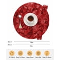 thumbnail image 6 of 15 Inch Round Placemats Set of 4, Red Geometric Non Slip Heat Insulation PP Table Mats, Vintage Minimalism Abstract Aesthetic Washable Place Mats for Kitchen Dining Party Table Decor, 6 of 7