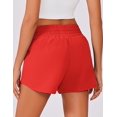 thumbnail image 3 of Pinspark Women's High Waisted Running Shorts Mesh Liner Athletic Shorts Quick Dry Gym Workout Shorts with Zip Pocket, 3 of 6