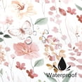 thumbnail image 4 of Coral Floral Shower Curtain, Watercolor Flower Fabric Shower Curtain for Bathroom, Cute Wildflower Butterfly Cloth Shower Curtain Set with Hooks, 72x72, 4 of 6