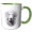 Green/White, variant on 3drose, 3d Papercut Design of a Labrador Retriever, 15oz Two-tone Blue Mug