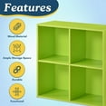 thumbnail image 6 of Kings Brand Furniture - 4 Cube Storage Organizer Book Shelf, Toy Storage Organizer for Playroom, Bedroom, Nursery School, Green, 6 of 8